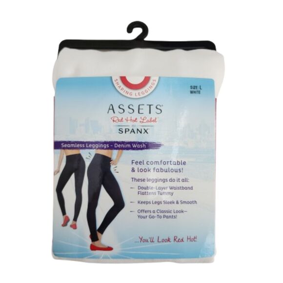 Assets By Spanx Pants - Assets by Spanx Red Hot Label Seamless Shaping Leggings white denim wash